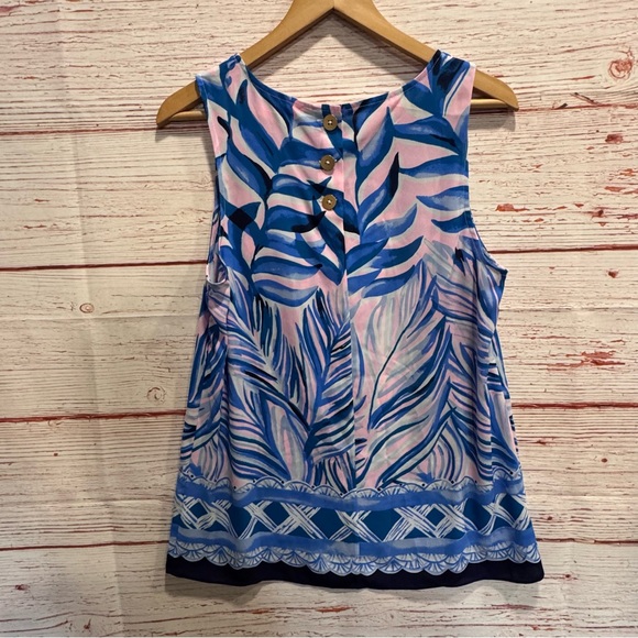 Lilly Pulitzer Iona Sleeveless Top in Pink Tropics Tint Heat Wave Sz M - Picture 11 of 12